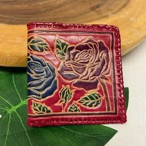 New Handmade Tooled Roses Angel Backpack & Wallet Angelique ” Floral Tooled Handmade Backpack ( Terracotta  main image 2